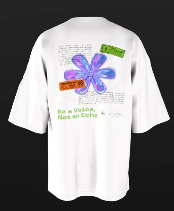 Buy Be a Voice Not an Echo White Printed T-Shirt